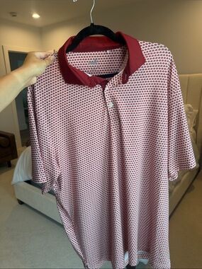 Puma Men's Burgundy Micro-Pattern Polo